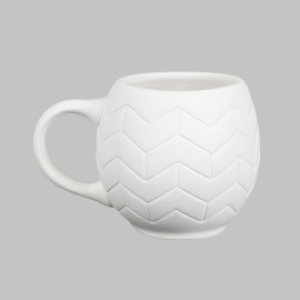Ceramic Bisque Chevron Mug - Case of 6